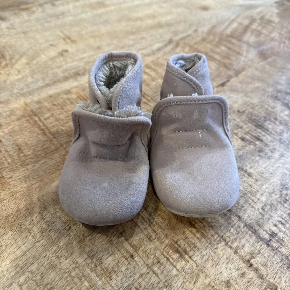 Surprize Stride Rite Charlie Toddler Boys S (6-12M) Brown Faux Fur Lined Booties
